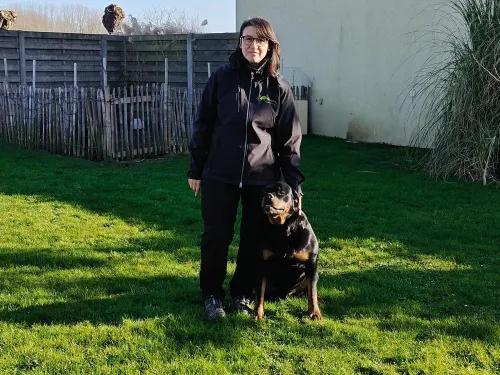 Instructeur Griet met haar Rottweiler Stoi